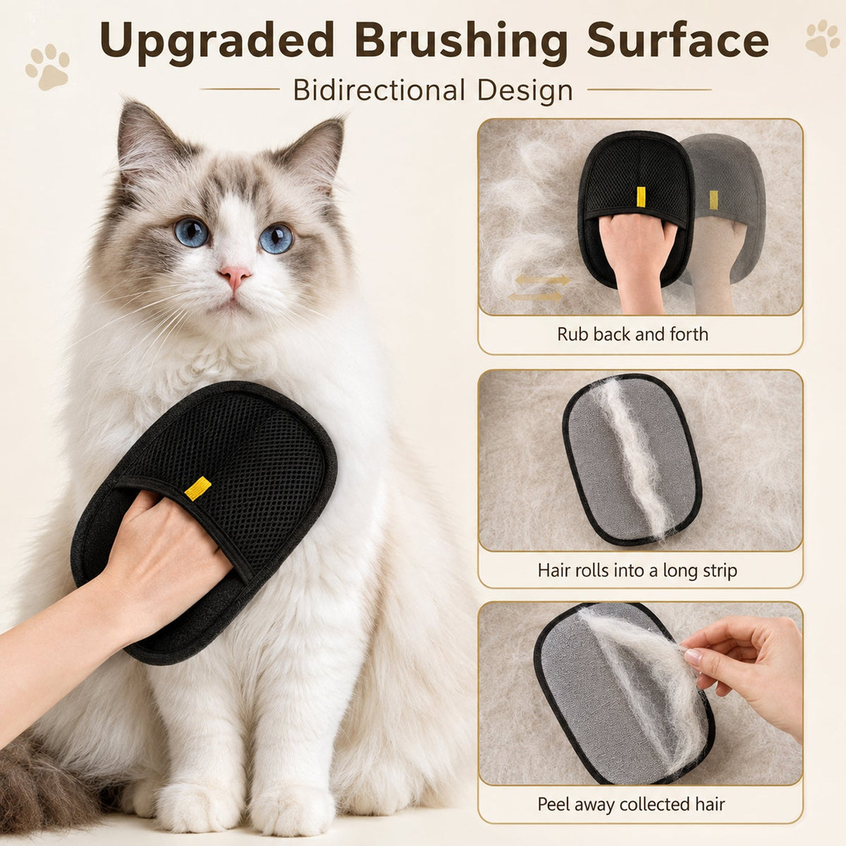 Reusable Lint Remover Glove For Pet Hair Sofa Clothes And Fabric Care (1 Pc)